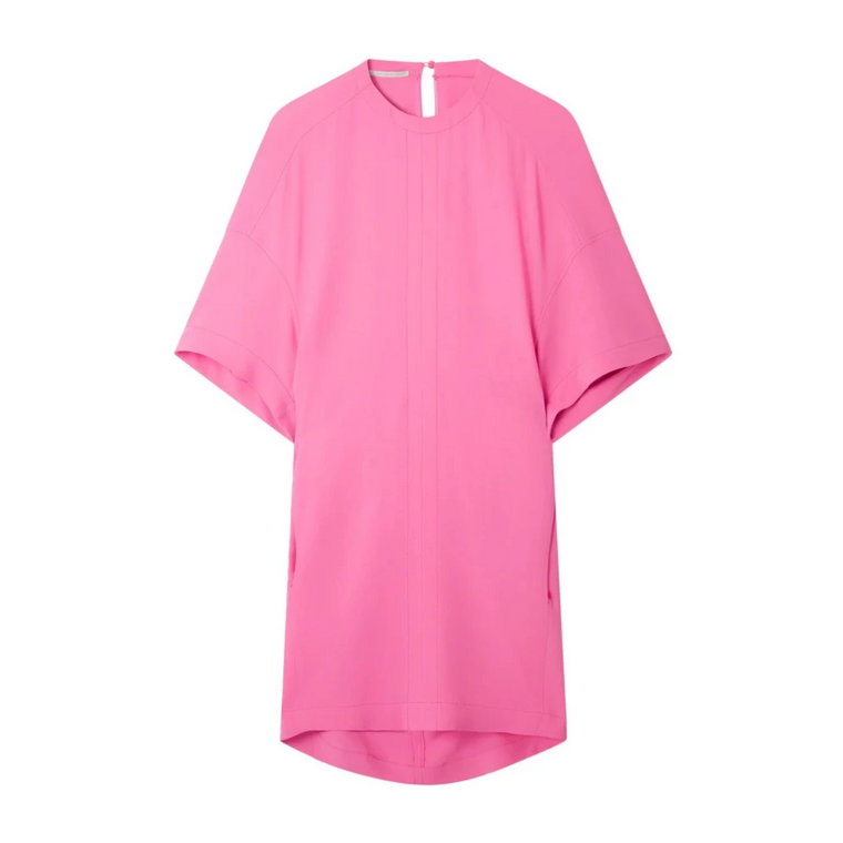 Różowa Krótka Sukienka z Peleryną Stella McCartney