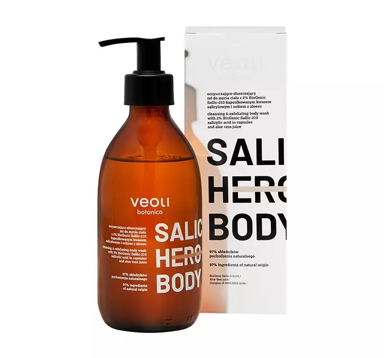 VEOLI BOTANICA BODY SALIC HERO BODY OCZYSZCZAJĄCO-ZŁUSZCZAJĄCY ŻEL DO MYCIA CIAŁA 280ML