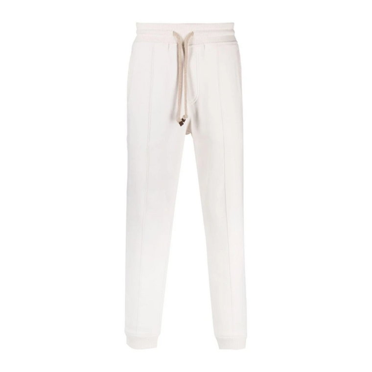 Białe spodnie z wiązaniem Brunello Cucinelli