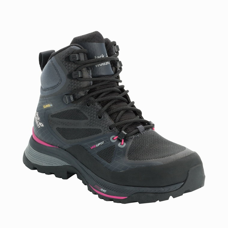 Buty damskie górskie Jack Wolfskin FORCE TREKKER TEXAPORE MID W black / pink - 36