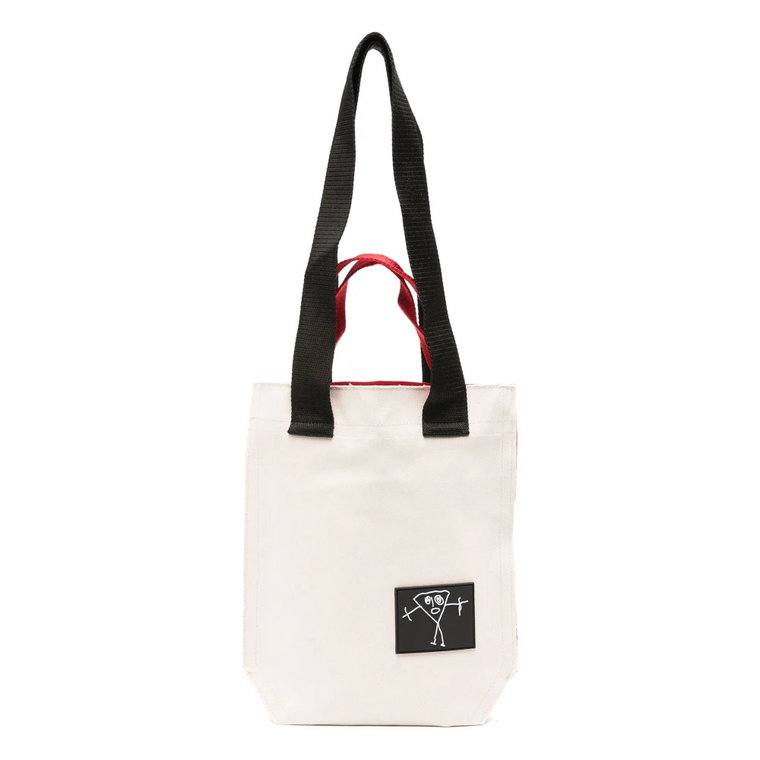 Mini Shopper Bag z Logo Applique Plan C