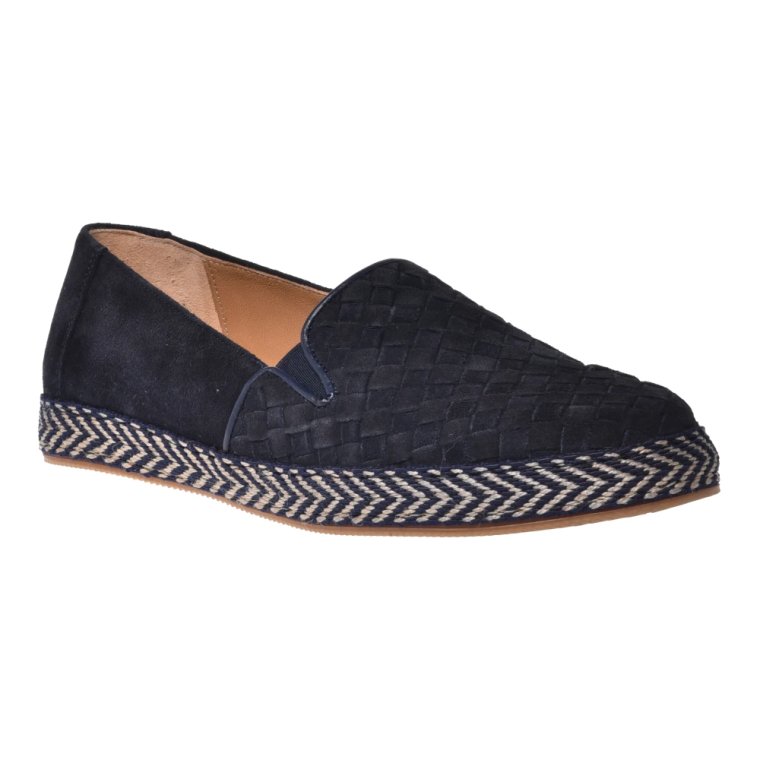 Espadrilles in blue woven suede Baldinini