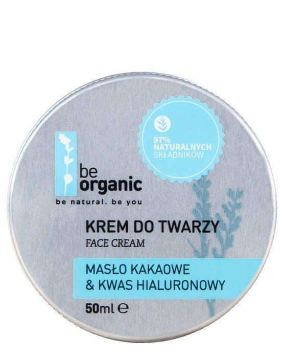 BeOrganic Masło kakaowe & Kwas Hialuronowy - krem do twarzy 50ml