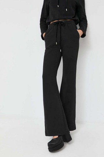Miss Sixty spodnie dresowe bawełniane damskie kolor czarny gładkie