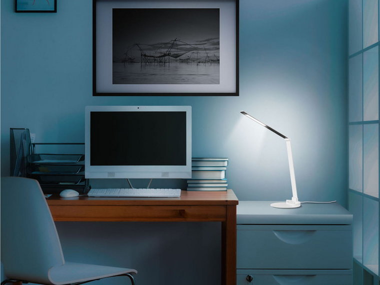 LIVARNO home Lampka biurkowa LED z portem USB (Biały)