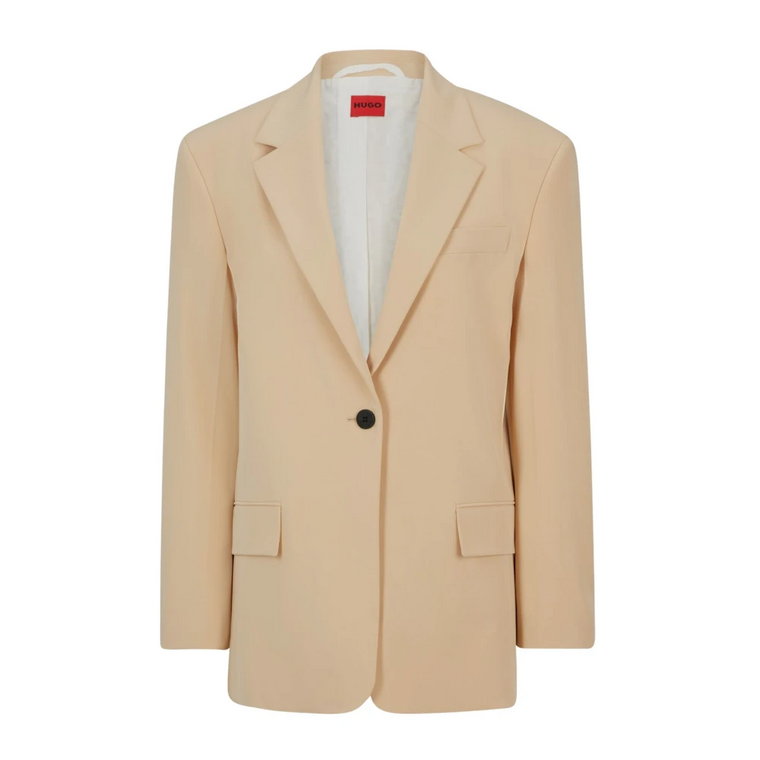 Beige Oversized Agura Kurtka Hugo Boss