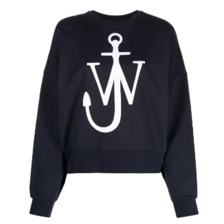 Granatowy Sweter z Logo JW-Initials JW Anderson