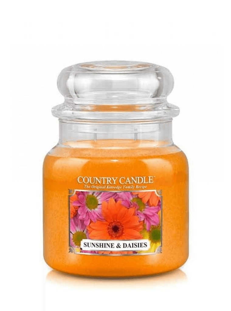 Country Candle, Sunshine & Daisies, świeca zapachowa, średni słoik, 2 knoty