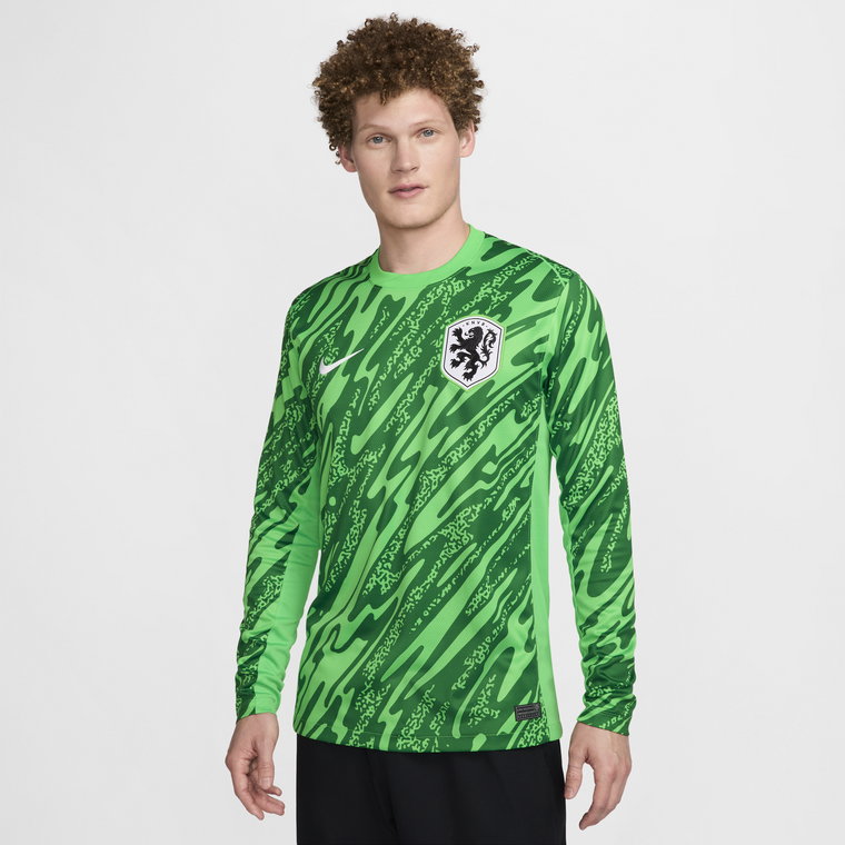 Męska koszulka piłkarska Nike Dri-FIT Holandia (drużyna męska) Stadium Goalkeeper 2024/25  replika - Zieleń