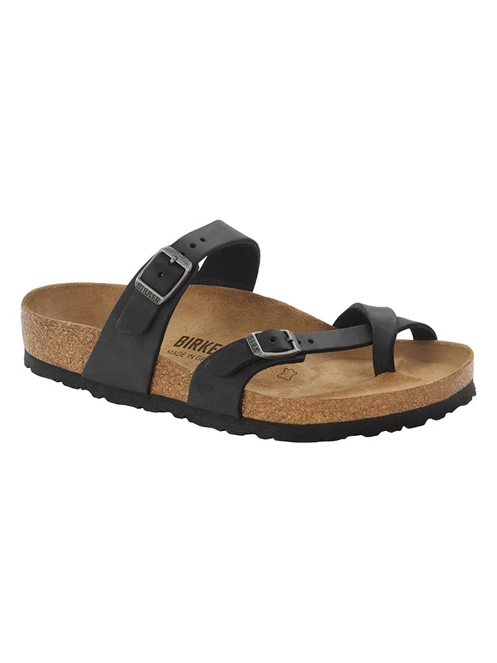 Birkenstock Skórzane japonki "Mayari" w kolorze czarnym