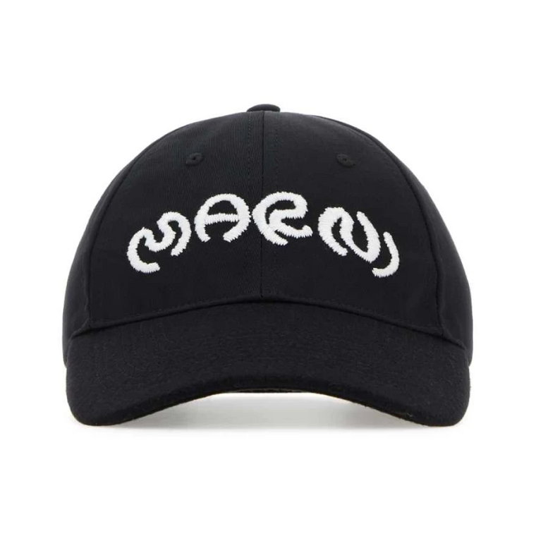 Czarna bawełniana czapka baseballowa - Klasyczny styl Marni