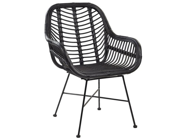 Krzesło BELIANI Canora, czarne, 89x64x51 cm