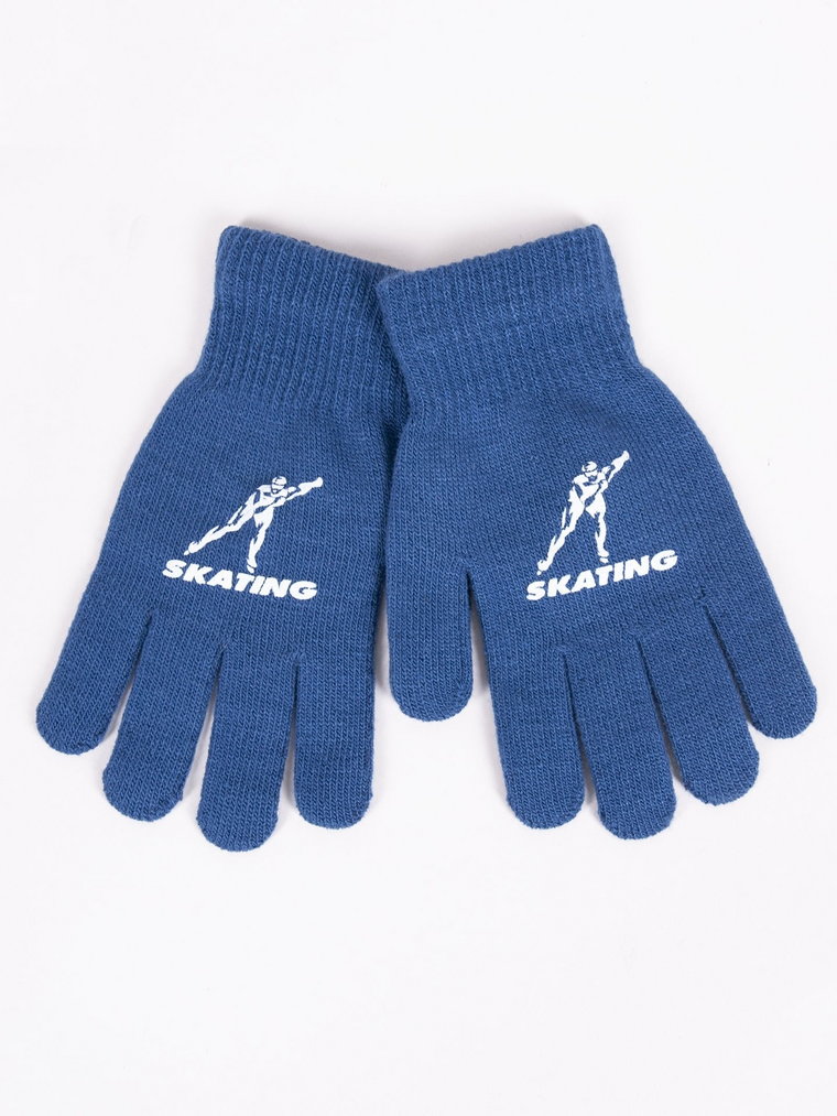 Rękawiczki chłopięce pięciopalczaste niebieskie SKATING 16