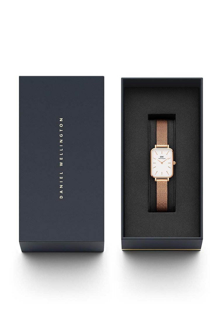 Daniel Wellington zegarek Quadro Pressed damski kolor różowy