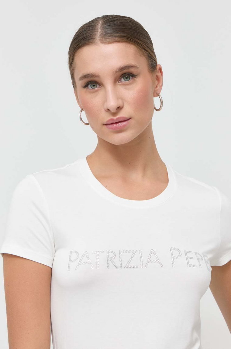 Patrizia Pepe t-shirt damski kolor biały
