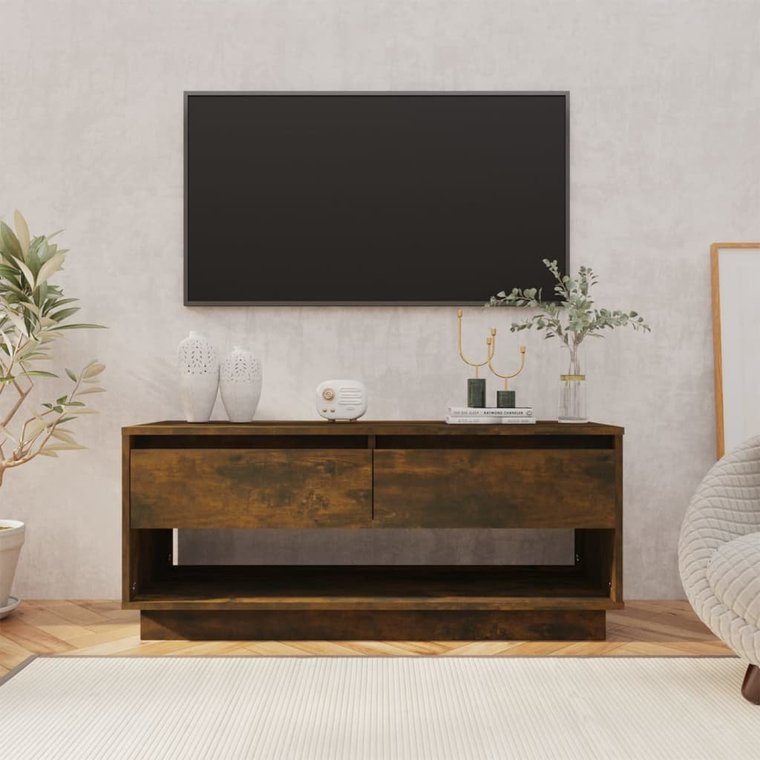 vidaXL Szafka pod TV, przydymiony dąb, 102x41x44 cm, płyta wiórowa