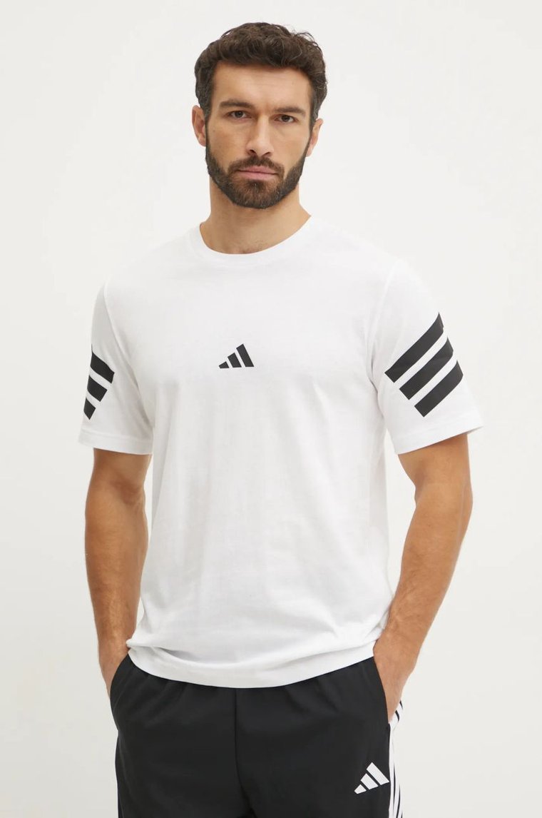 adidas t-shirt bawełniany Future Icons męski kolor biały gładki JD4880