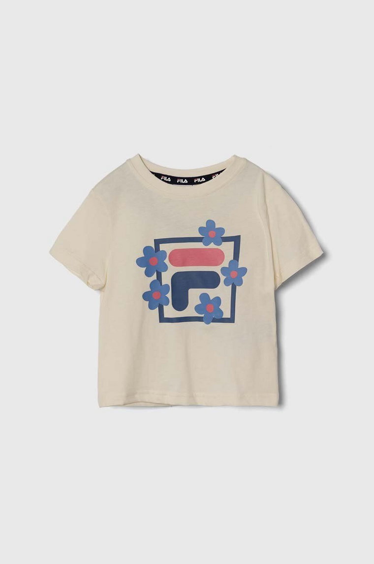 Fila t-shirt bawełniany dziecięcy LAMSTEDT kolor beżowy