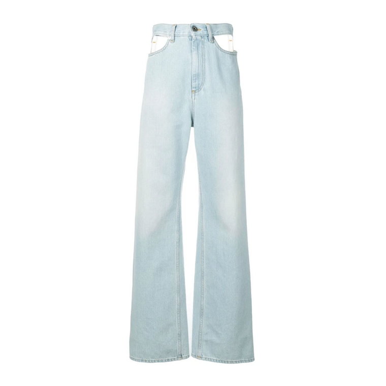 Niebieskie Spodnie Straight Leg 5-Kieszeniowe Maison Margiela