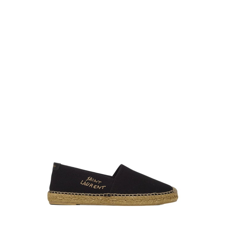 Stylowe czarne espadryle z płótna dla mężczyzn Saint Laurent