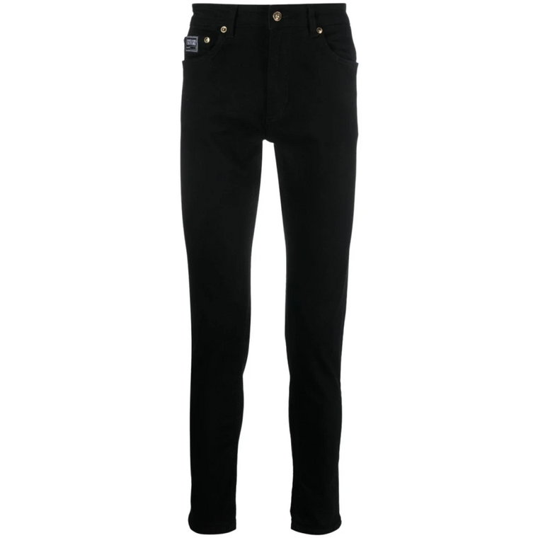 Czarne Spodnie Slim-Fit dla Mężczyzn Versace Jeans Couture