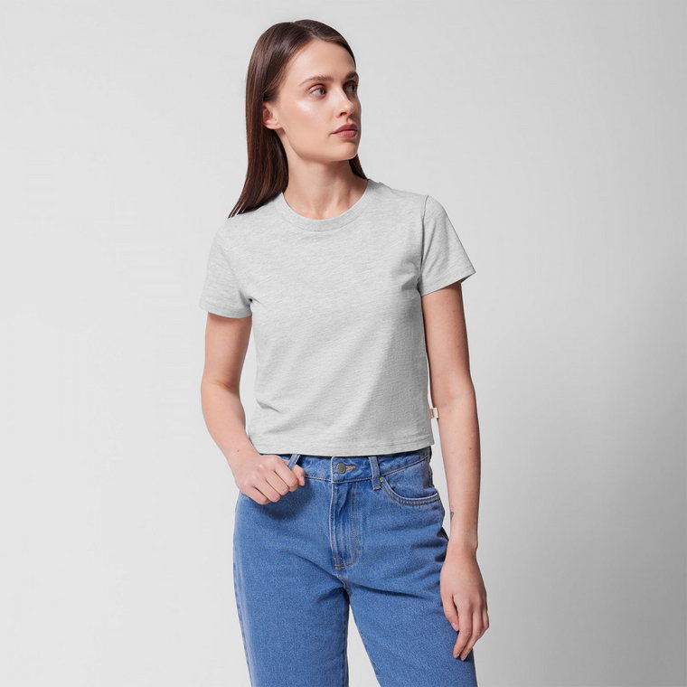 Damski t-shirt crop top Outhorn OTHWSS24TTSHF1478 - szary