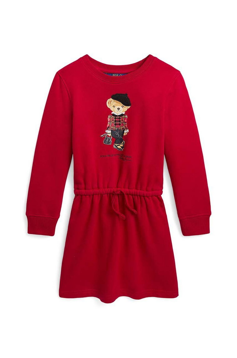 Polo Ralph Lauren sukienka dziecięca kolor czerwony mini rozkloszowana