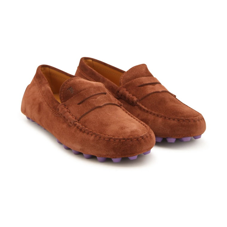 Brązowe Loafersy z Zamszu Tod's