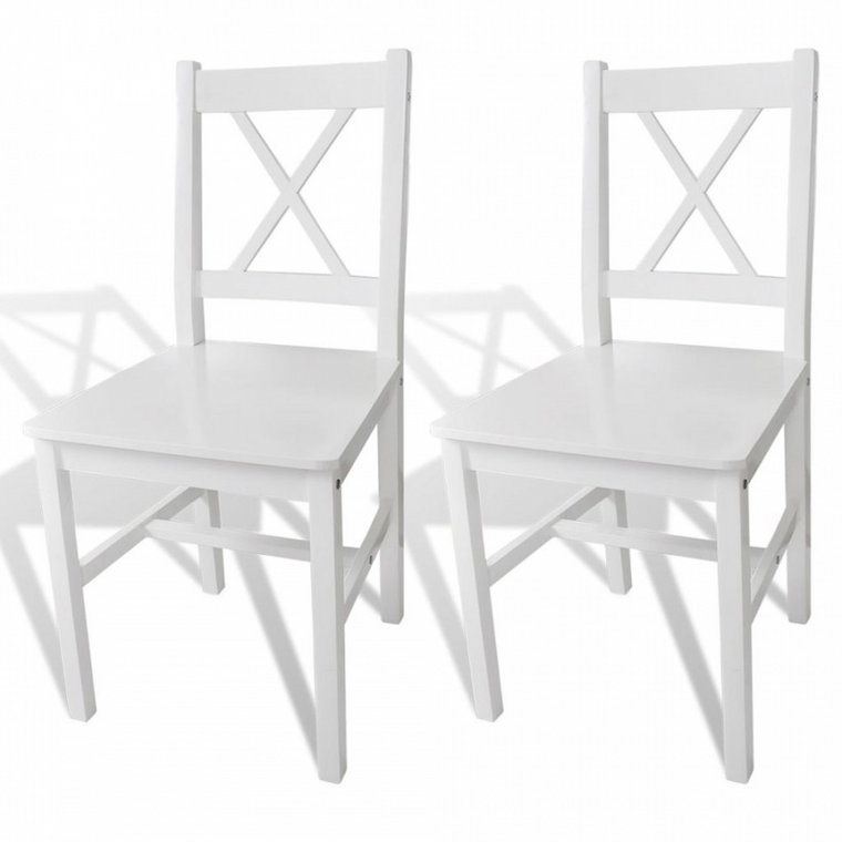 Krzesła do kuchni 2 szt. drewniane białe kod: V-241510