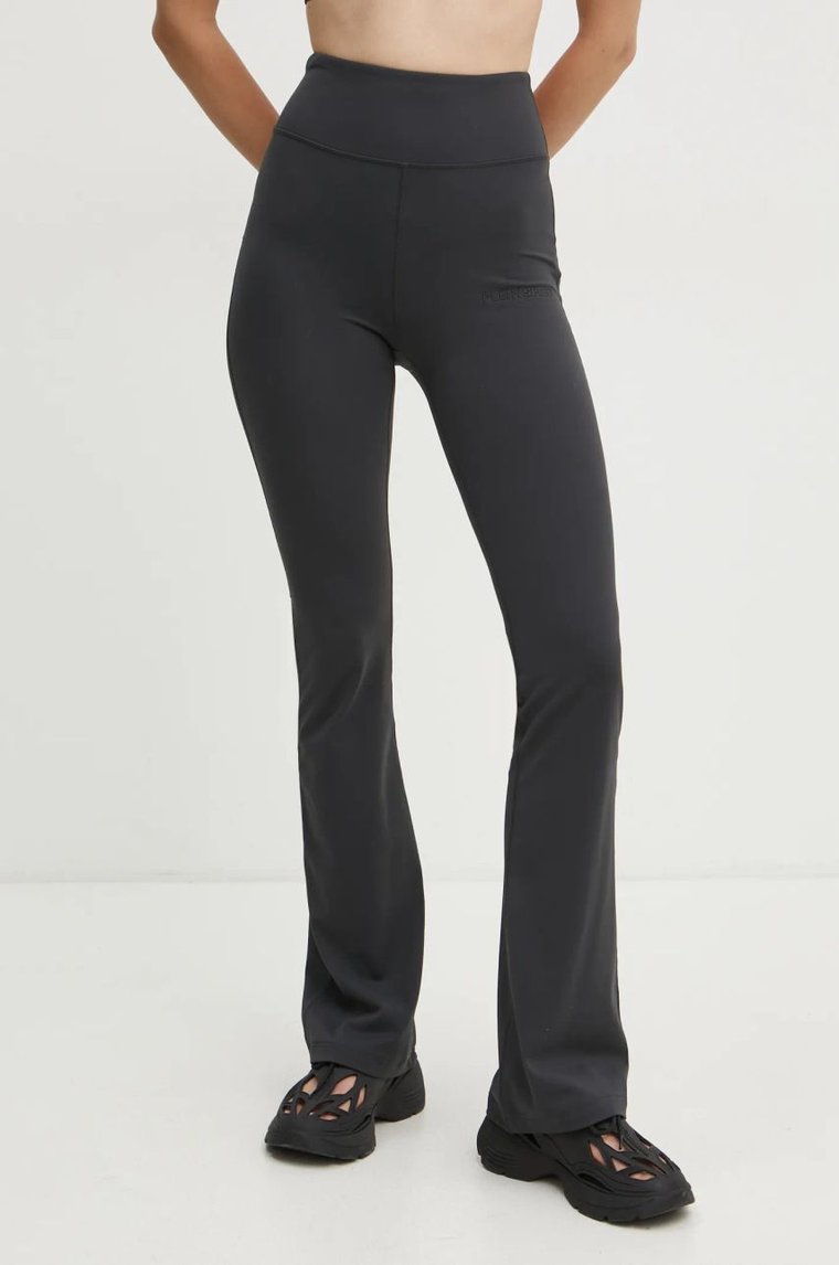 PLEIN SPORT legginsy damskie kolor szary gładkie AADC WJT2008 STE003N