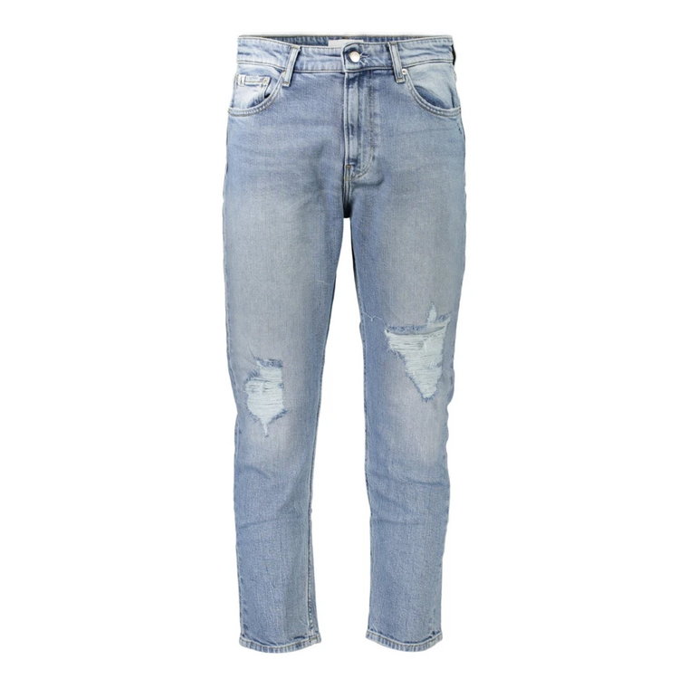 Męskie jasnoniebieskie jeansy, 5 kieszeniowe dad jeans Calvin Klein
