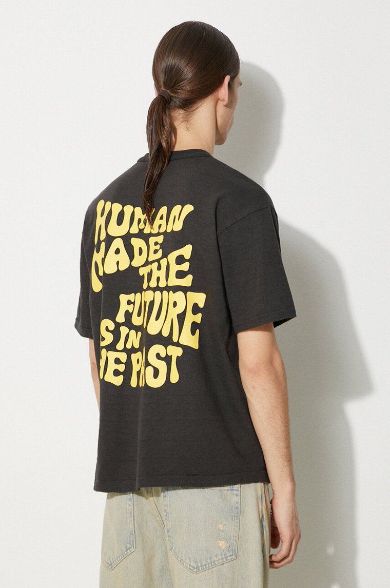 Human Made t-shirt bawełniany Graphic męski kolor czarny z nadrukiem HM27TE013
