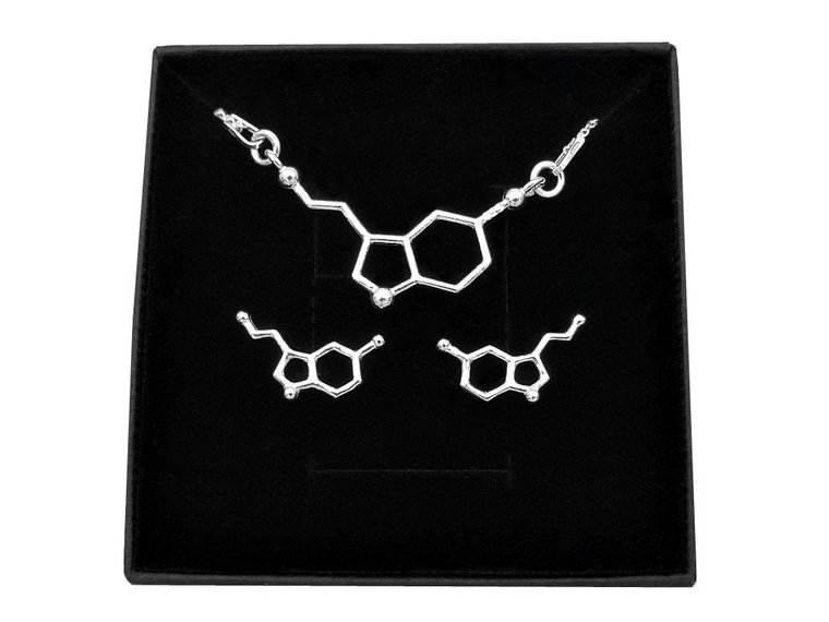 Srebrny komplet serotonina hormon + pudełko