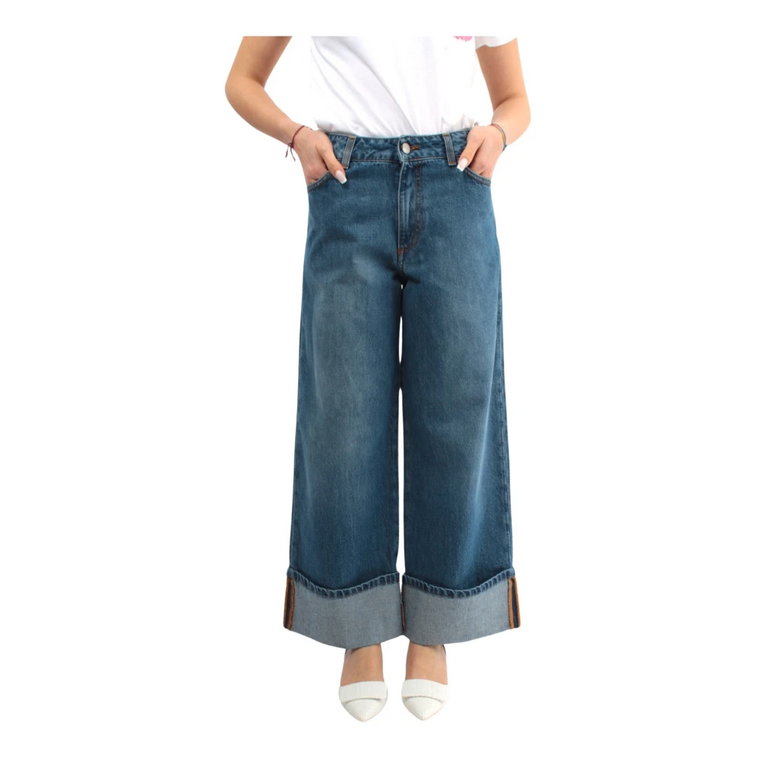 Dżinsowe Jeansy z zamknięciem na guzik z logo Jijil