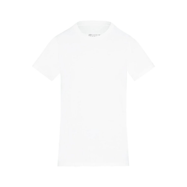 Biała Bawełniana Koszulka z Okrągłym Dekoltem Maison Margiela