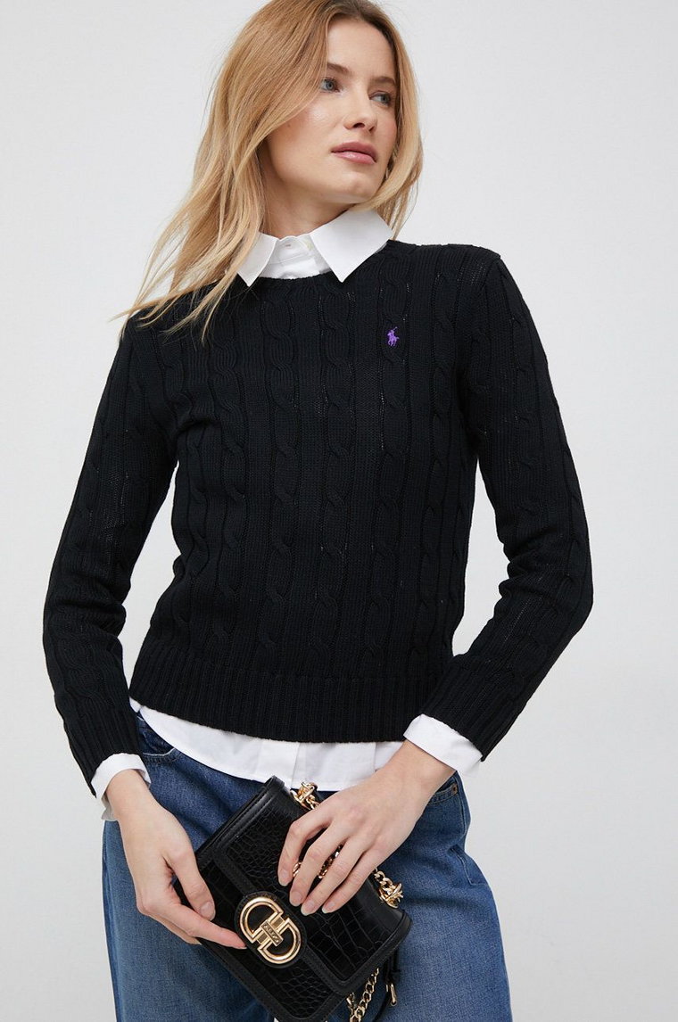 Polo Ralph Lauren sweter bawełniany kolor czarny