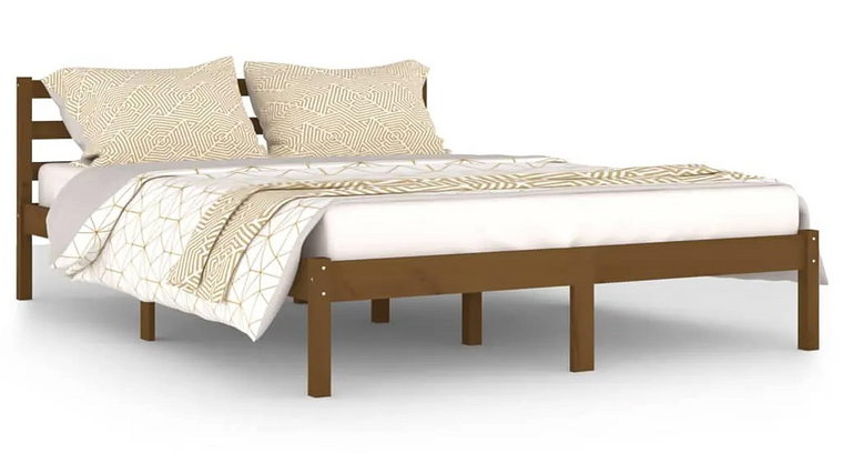 Sosnowe łóżko w kolorze miodowy brąz 140x200 cm - Lenar 5X