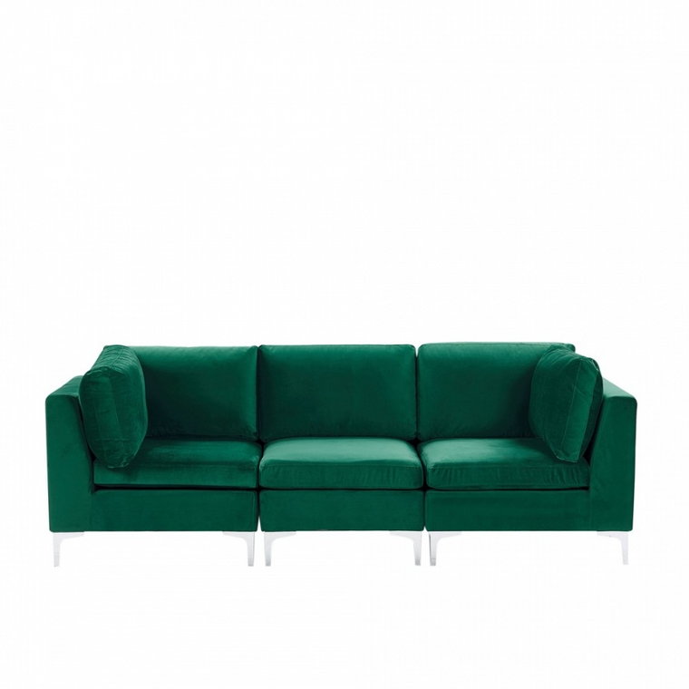 Sofa modułowa 3-osobowa welurowa zielona EVJA kod: 4251682255141