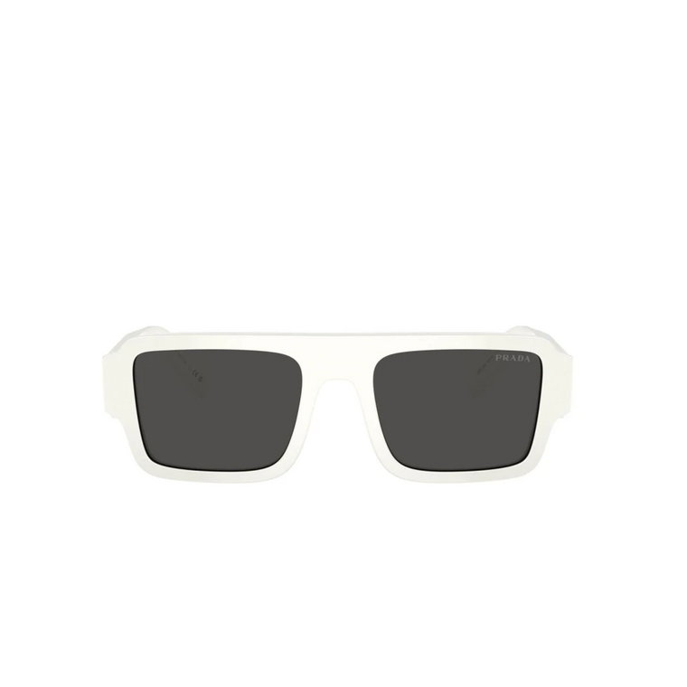 Męskie kwadratowe okulary przeciwsłoneczne z acetatu w kolorze białym Prada