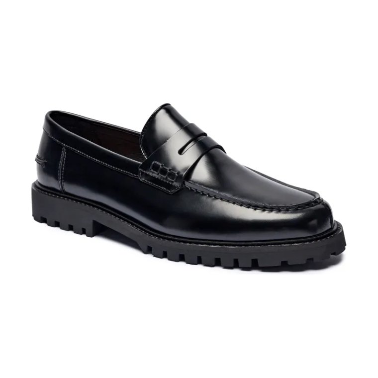 BOSS BLACK Skórzane loafersy Richayl