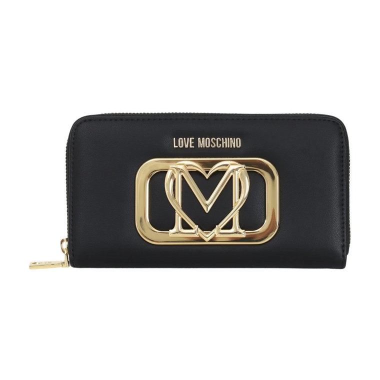 Czarny portfel z stylizowanym logo Love Moschino