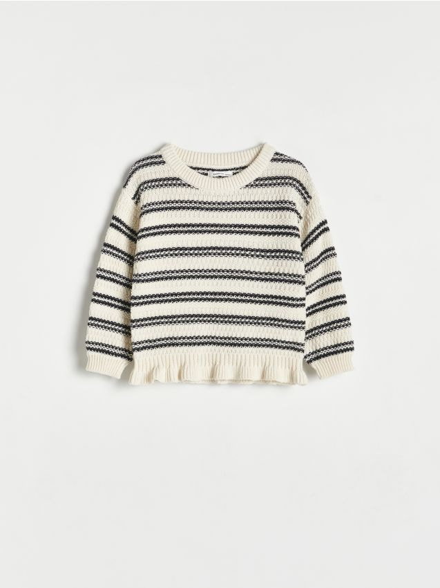 Reserved - Bawełniany sweter w paski - wielobarwny