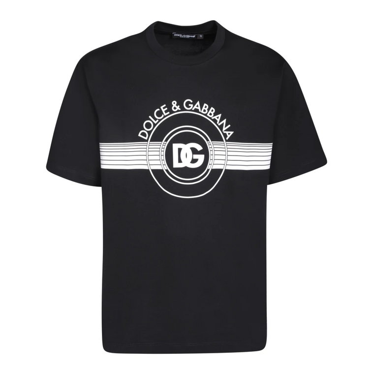 Maximalistyczny Czarny T-Shirt z Logo Dolce & Gabbana