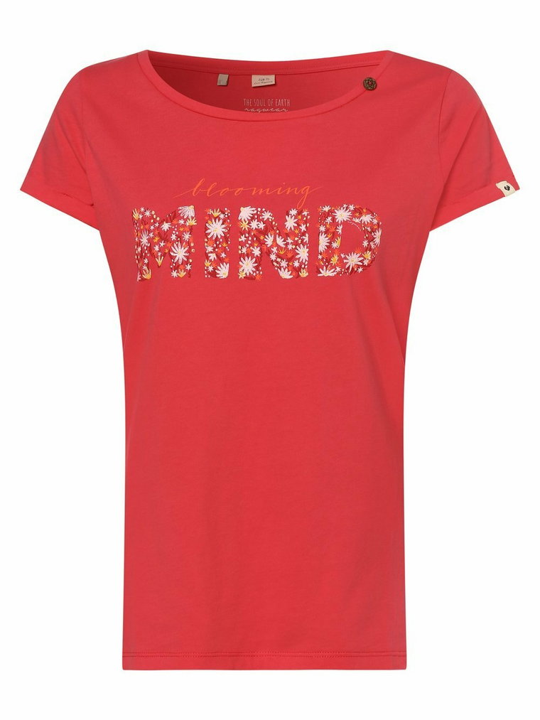 Ragwear - T-shirt damski  Florah Mind, różowy|wyrazisty róż