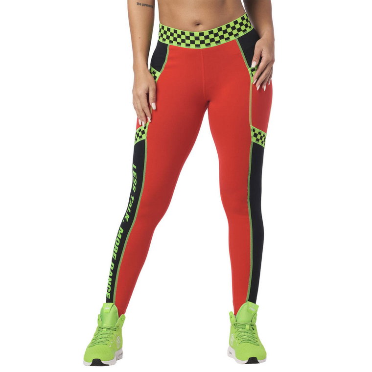 Legginsy fitness damskie czerwone Zumba