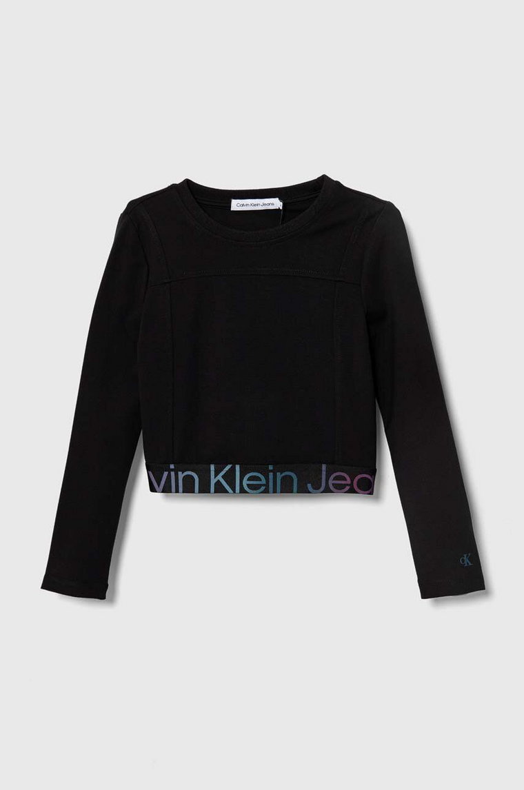 Calvin Klein Jeans longsleeve dziecięcy kolor czarny