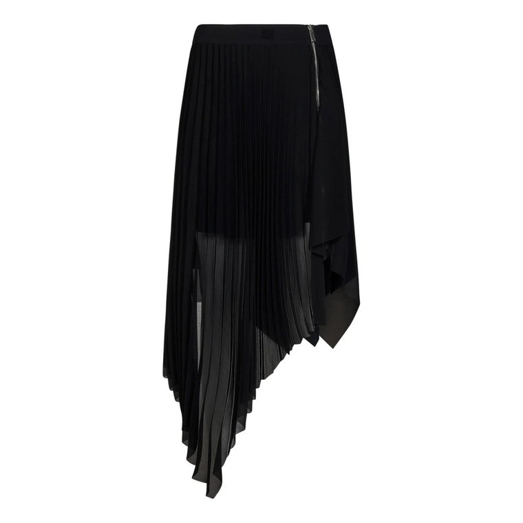 Czarna Spódnica Midi z Efektem Drapowania Givenchy