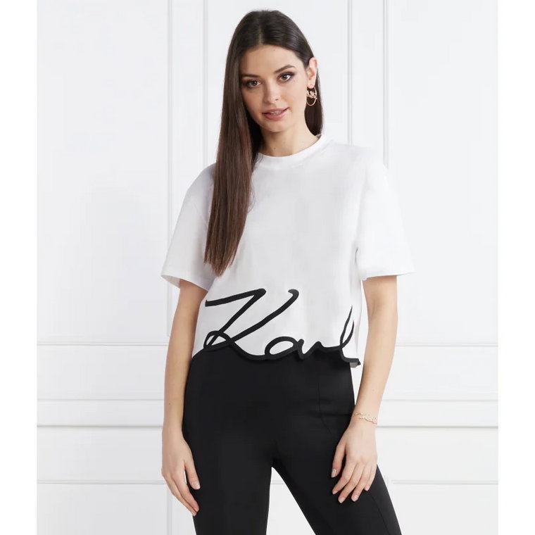 Karl Lagerfeld T-shirt karl logo hem | Cropped Fit