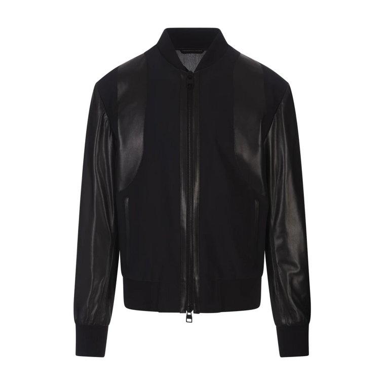 Czarna Kurtka Bomber z Logo Seal Alexander McQueen