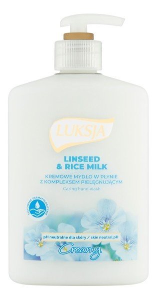 Luksja, Creamy, kremowe mydło w płynie Linseed & Rice Milk, 500 ml